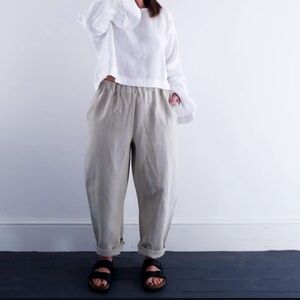 Stalf Heavyweight Linen Cocoon Pant - Sand